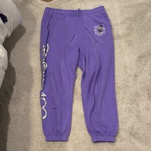 Walt Disney World Disney 100 purple Mickey embroidered sweatpants